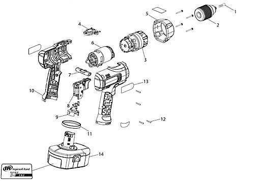Diagram Diagram and Parts List for IRD650S  Ingersoll Rand Drill